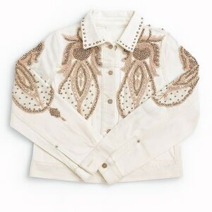 Studded Cream Jean Jacket